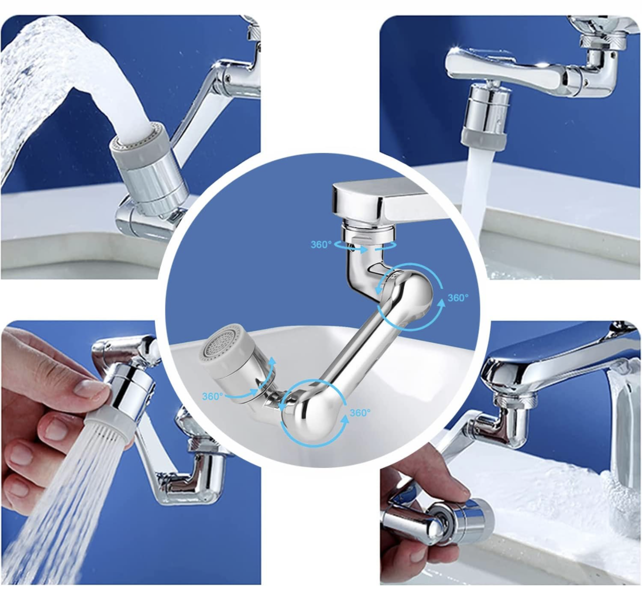 Robinet Universelle Rotative 1080° En Acier