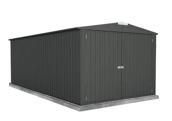 Garage en métal Zincalume – anthracite – double portes Melton XL 17,9m² – Cerland + Option Montage