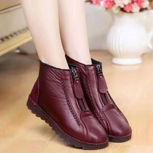 Bottes chaudes 2023 ! Bottines antidérapantes en cuir pour femmes