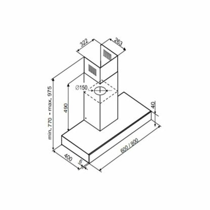 Hotte décorative murale DE DIETRICH DHB4674X