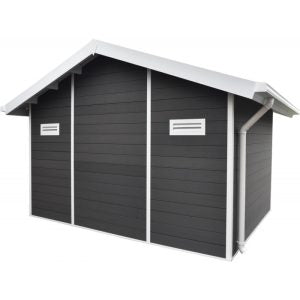 Abri de jardin en bois composite 28mm anthracite 10,71m² PREMIUM – Woodlife Garden